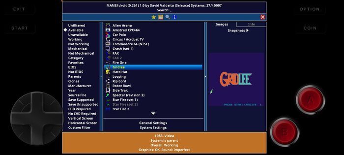 MAME4droid 1.24. Скриншот 2