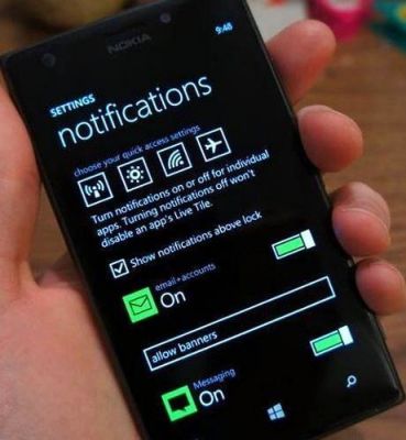 Центр уведомлений в Windows Phone 8.1 показан на видео