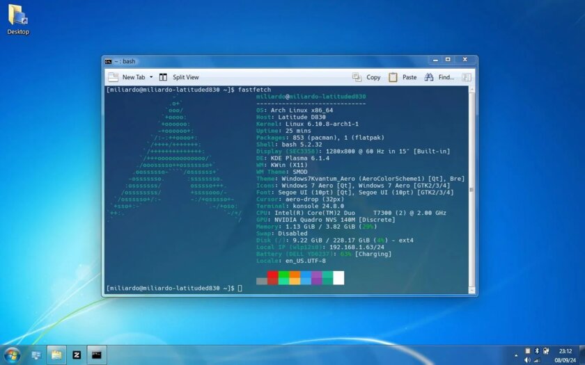 Arch Linux с интерфейсом в стиле Windows 7 — что может быть лучше?