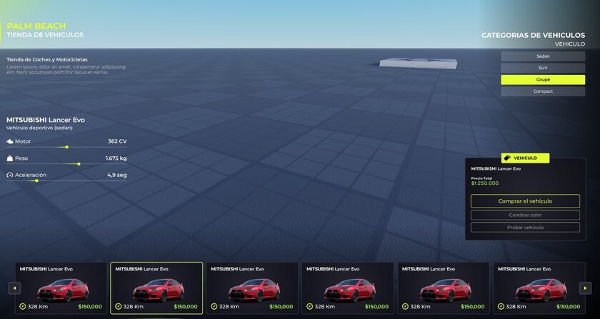 Испанский геймер делает гоночный симулятор в Roblox: так выглядит интерфейс покупки авто