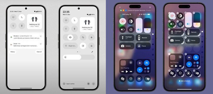 В сети пишут, что дизайн интерфейса Nothing OS 3.0 во многом повторяет iOS 18. Что думаете?