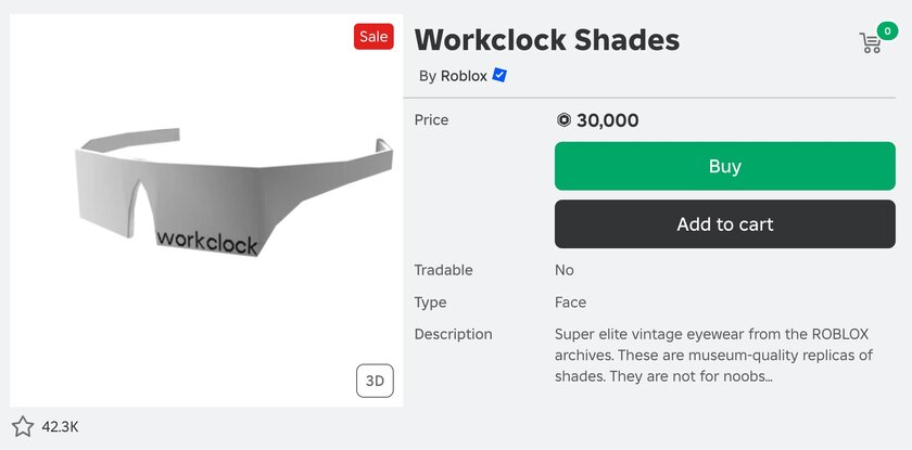 Так выглядят очки за 250 долларов… в Roblox