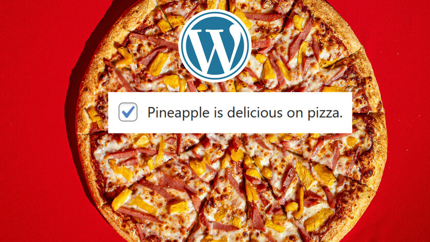 Для входа в WordPress придётся согласиться, что пицца с ананасом — объедение. Из-за решения суда