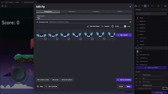 GDevelop 1.0.175. Скриншот 32