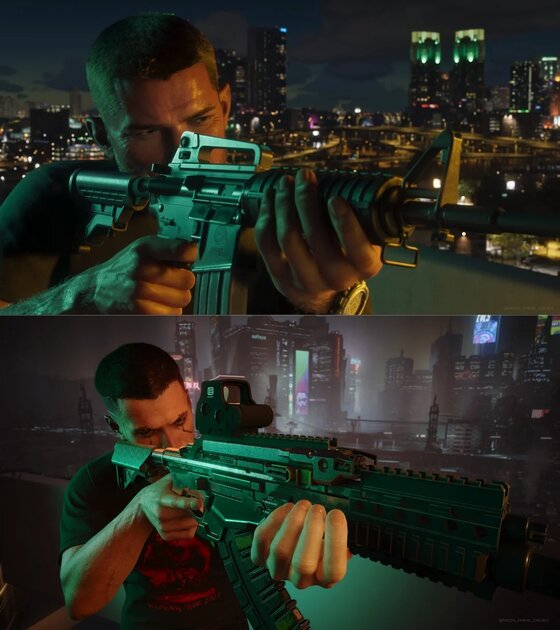 Геймер «переснял» кадры из трейлера GTA VI в Cyberpunk 2077