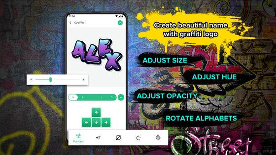 Graffiti Name Logo Maker 7.0.2. Скриншот 3