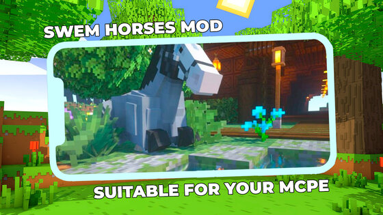 SWEM Realistic Horses Mod MCPE 6.1. Скриншот 1
