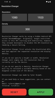 Resolution Changer — Uses ADB 1.5. Скриншот 1