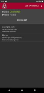 strongSwan VPN Client 2.5.6. Скриншот 2
