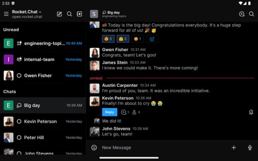 Rocket.Chat 4.62.0. Скриншот 8