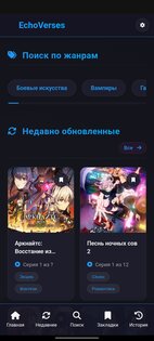 EchoVerses — это современный портал для просмотра аниме, созданный энтузиастом для поклонников японской анимации. И не какой рекламы.. Скриншот 1