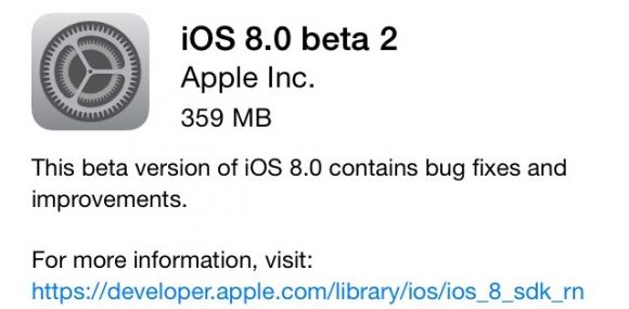 Apple выкатила второй апдейт бета-версии iOS 8