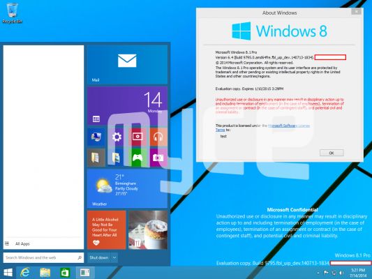 В сеть попал очередной скриншот Windows с обновленным меню "Пуск"