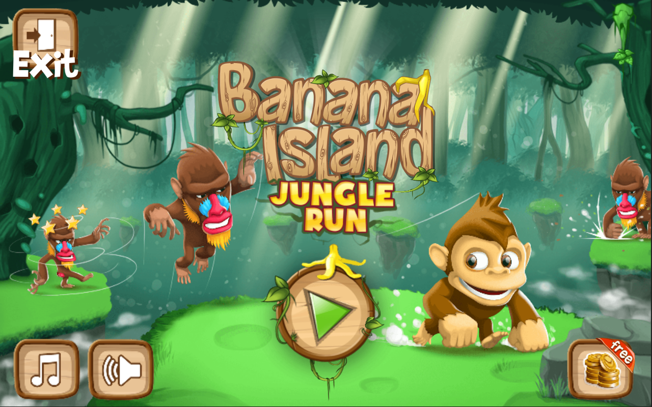 Игры где есть банан. Бегалки игра в джунглях. Остров джунглей игра. Игра обезьяны бегают. Run игра бегалки.