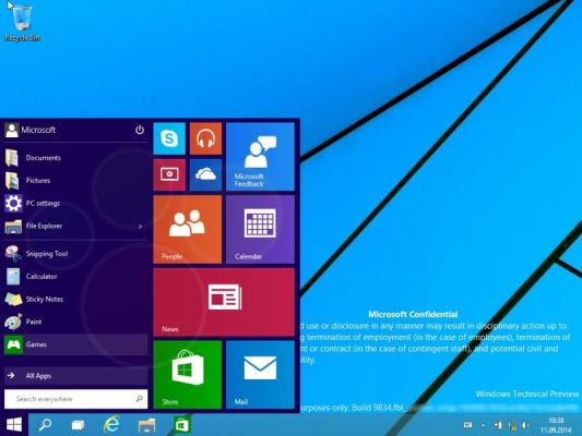 Работа нового меню "Пуск" в Windows 9 запечатлена на видео