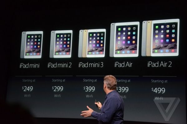 Молельный ряд планшетов компании Apple.