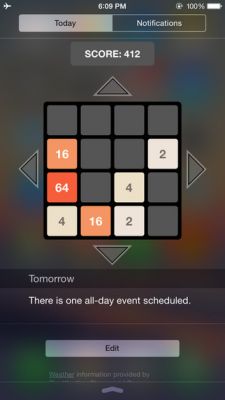 Разработчики перенесли игру 2048 в виджет для iOS 8