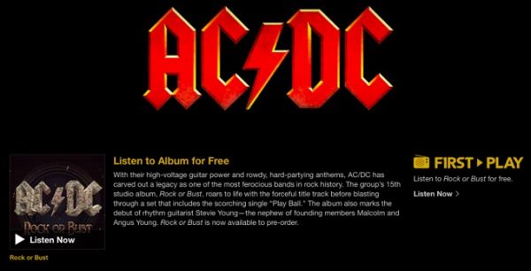 Новый альбом группы AC/DC можно бесплатно прослушать в iTunes