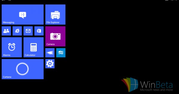 Скриншоты планшетного интерфейса в Windows 10