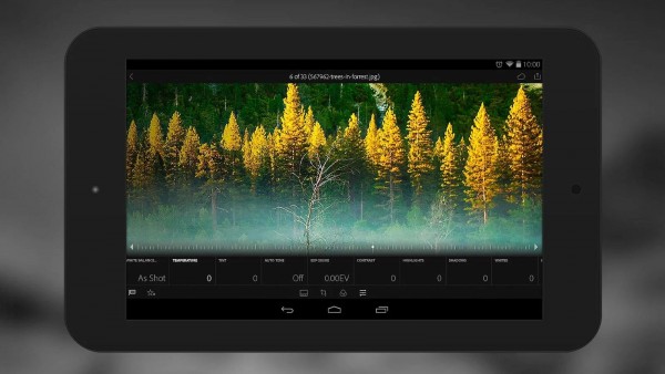 Adobe Lightroom для Android: поддержка планшетов и RAW-формата