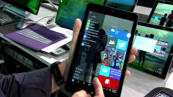 Видео-демо: Windows 10 для небольших планшетов