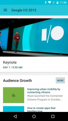 Приложение Google I/O 2015 обновлено в преддверии новой конференции