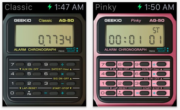 Приложение превращает Apple Watch в электронные часы Casio с калькулятором