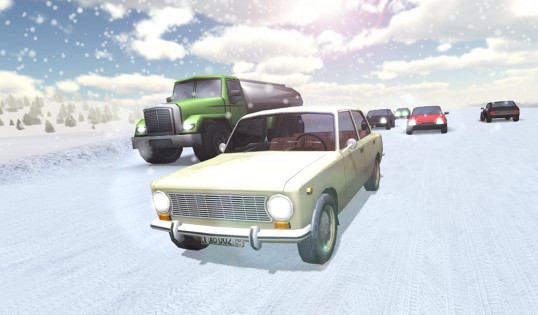Russian Winter Traffic Racer 1.19. Скриншот 1