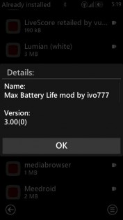Max Battery Life mod by ivo777 4.00(0) Final. Скриншот 3