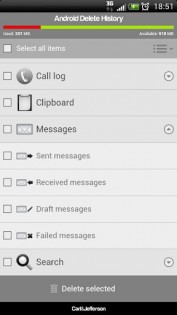 Android Delete History 1.5. Скриншот 2