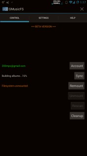 GMusicFS 0.9.6.1 beta. Скриншот 3