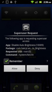 Disable Auto Brightness Xperia 2.2. Скриншот 1