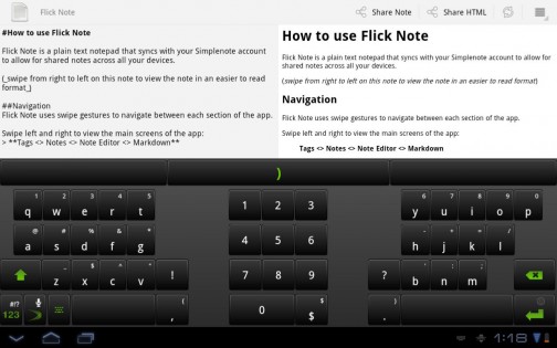 Flick Note 5.0.6. Скриншот 2