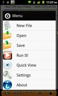 Android Web Editor 0.11055. Скриншот 2