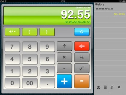 Calculator HD free. Скриншот 1