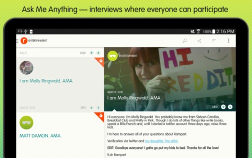 Ask Me Anything — reddit AMA 1.1.7. Скриншот 2
