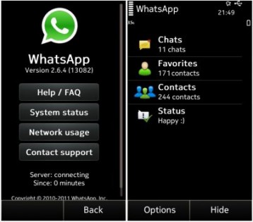 WhatsApp Messenger 2.16.57. Скриншот 1