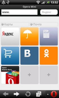 Яндекс.Opera Mini 7.5.4. Скриншот 1