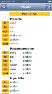 Verbi Italiani. Скриншот 1