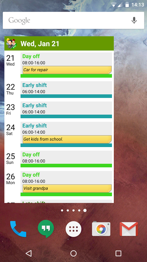 work schedule app