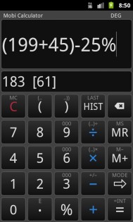 Калькулятор MobiCalc 1.5.5. Скриншот 1
