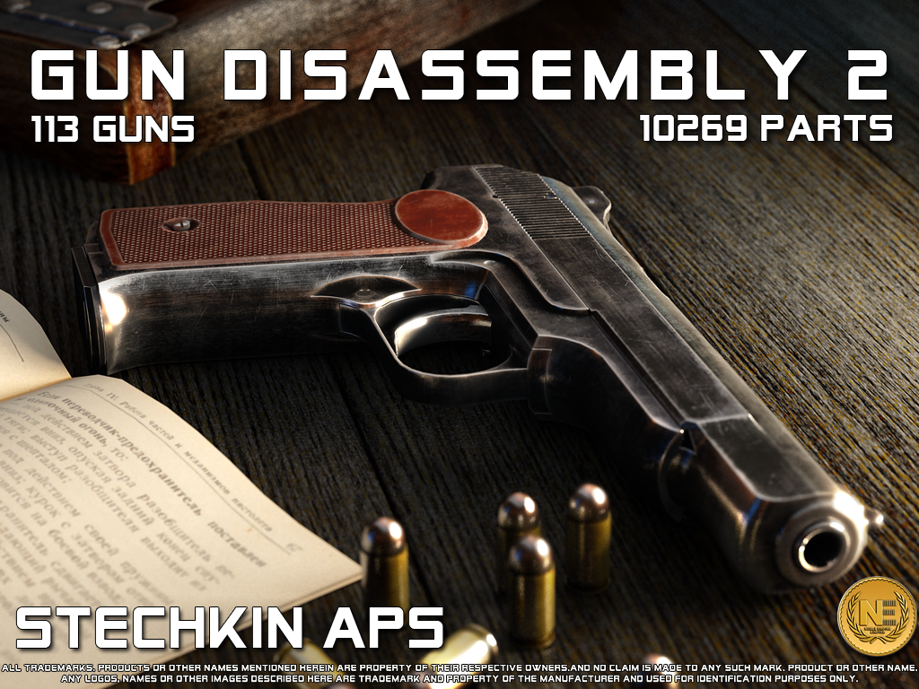 Обои Gun Disassembly. Разборка оружия 2. World of Guns: Gun Disassembly logo.