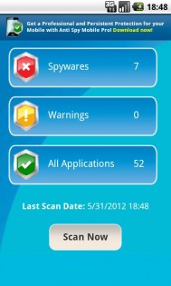 Anti Spy Mobile 1.9.11.3. Скриншот 1