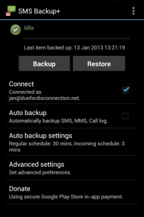 SMS Backup+ 1.5.11. Скриншот 1