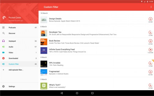 Pocket Casts 7.85. Скриншот 3