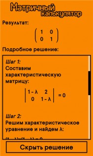 Матричный калькулятор 1.0.1.0. Скриншот 4