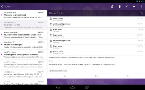 Boomerang Mail 0.16.040. Скриншот 4