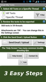 Email My Texts SMS 2.1.1. Скриншот 1