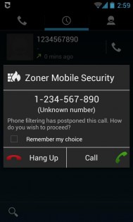 Zoner Mobile Security 1.8.5. Скриншот 3