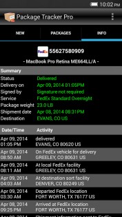 Package Tracker Express 2.5.0. Скриншот 2
